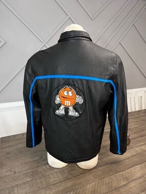 Planet Mars vintage 1999 M&M's "Crispy" leather jacket Sz XL